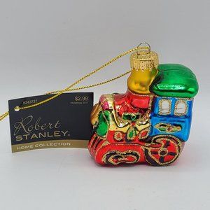 Robert Stanley Train Glass Christmas Tree Ornament